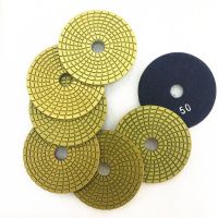 4 Inch yellow spiral wet used polishing pads