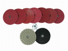 Bright red wet polishing pads